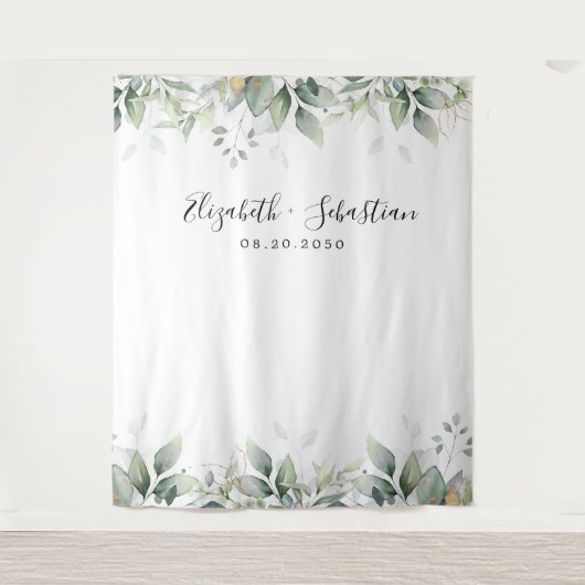 Eukalyptus Leaf Greenery Wedding Backdrops Wandteppich (Vorderseite)