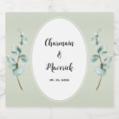 Eukalyptus leaf Greenery Wedding Schaumweinetikett (Einzelnes Label)