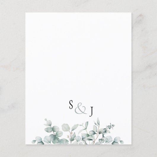 Eukalyptus Leaf Grüne Einladung Hochzeit (Rückseite)