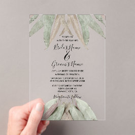 Eukalyptus-Leaf-Hochzeitseinladungen Acryleinladungen