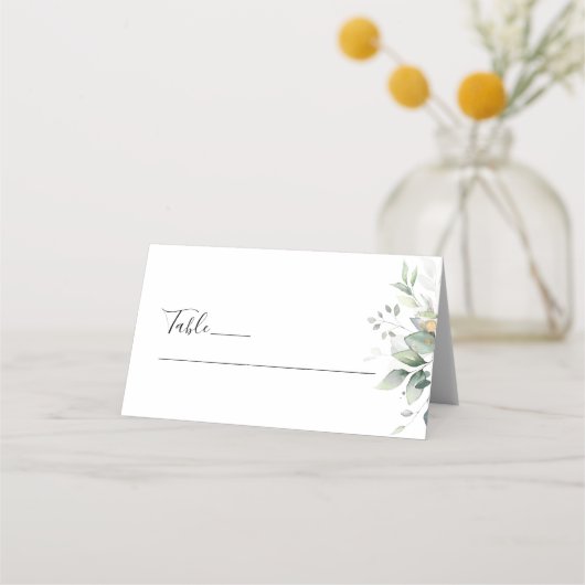 Eukalyptus Leaf Hochzeitsfalte Platzkarten (Vorderseite)