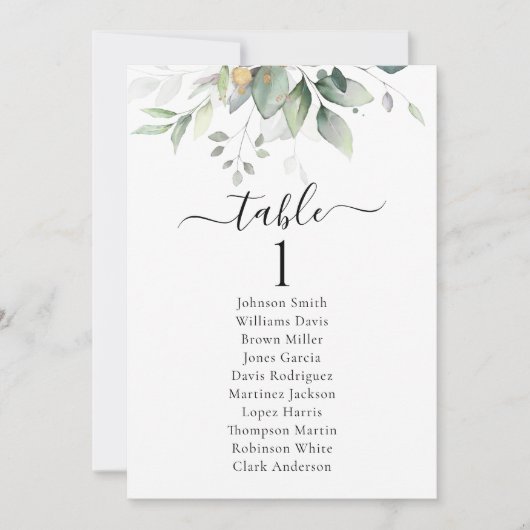 Eukalyptus-Leaf-Hochzeitskarten (Vorderseite)