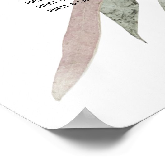 Eukalyptus-Leaf-Hochzeitstabelle Poster (Ecke)