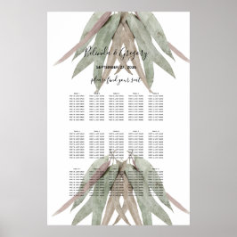 Eukalyptus-Leaf-Hochzeitstabelle Poster