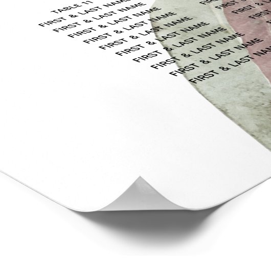 Eukalyptus-Leaf-Hochzeitstabelle Poster (Ecke)