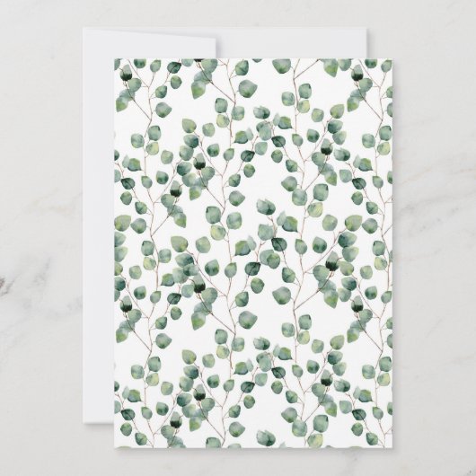 Eukalyptus-Leaf-Muster | Vielen Dank Dankeskarte (Rückseite)