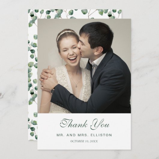 Eukalyptus-Leaf-Muster | Vielen Dank Dankeskarte (Vorne/Hinten)