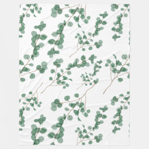 Eukalyptus Leaf Nahtloses Muster Art Fleecedecke