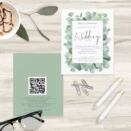 Eukalyptus Leaf QR Code Hochzeitsempfehlung