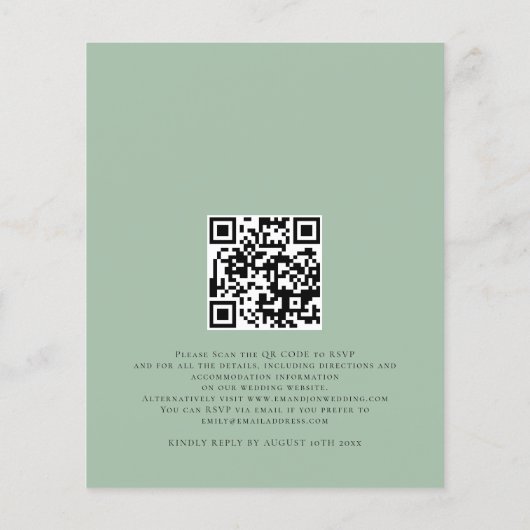 Eukalyptus Leaf QR Code Hochzeitsempfehlung (Rückseite)