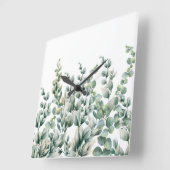 Eukalyptus-Leaf Quadratische Wanduhr (Winkel)