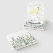 Eukalyptus-Leaf Steinuntersetzer (Seitenansicht)