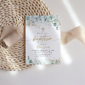 Eukalyptus Leaf und Goldtaufe Einladung