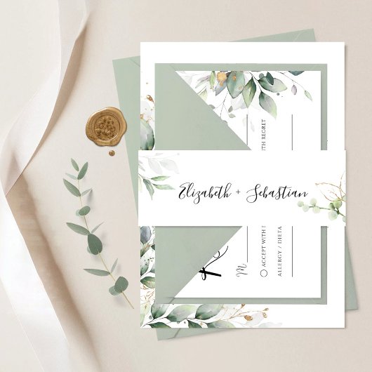 Eukalyptus Leaf Wedding Einladung Bly Band