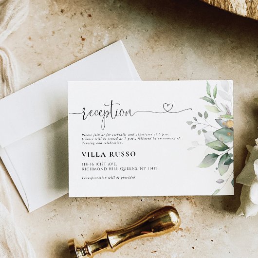 Eukalyptus Leaf Wedding Enclosure Card Begleitkarte