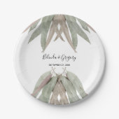 Eukalyptus Leaf Wedding Pappteller (Vorderseite)