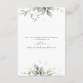 Eukalyptus Leaf Wedding Reception Enclosure Card Begleitkarte (Rückseite)