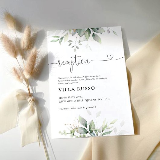 Eukalyptus Leaf Wedding Reception Enclosure Card Begleitkarte