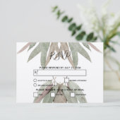 Eukalyptus Leaf Wedding RSVP Cards Karte (Stehend Vorderseite)