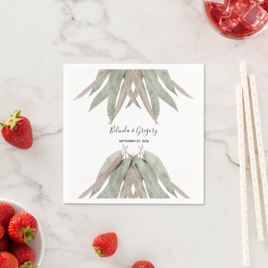 Eukalyptus Leaf Wedding Serviette (Beispiel)