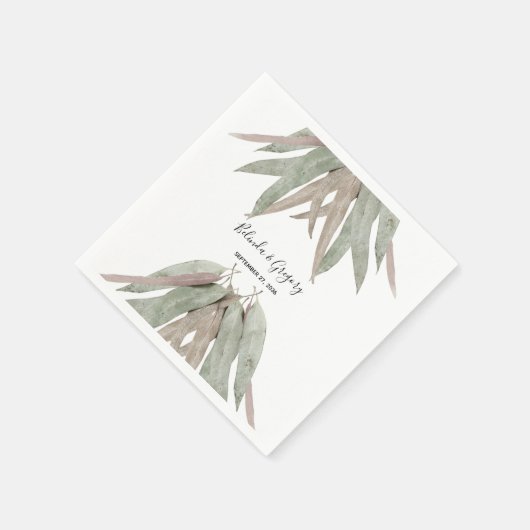 Eukalyptus Leaf Wedding Serviette (Ecke)