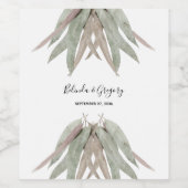 Eukalyptus Leaf Wedding Weinetikett (Einzelnes Label)