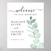 Eukalyptus Leaf Wedding Welcome Sign Poster (Vorne)