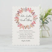 Eukalyptus Leaf Wreath Foto Wedding Einladung (Stehend Vorderseite)