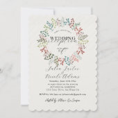 Eukalyptus-Leaf-Wreath-Hochzeitsempfang Einladung (Vorderseite)