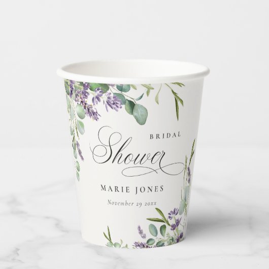 Eukalyptus Leafy Foliage Brautparty Pappbecher (Vorderseite)
