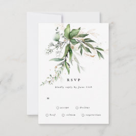 Eukalyptus Leafy Modern Greenery Moss RSVP Karte