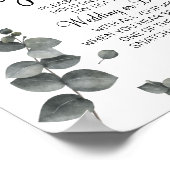 Eukalyptus Leg ein Ring-Brautparty-Spielzeichen Poster (Ecke)