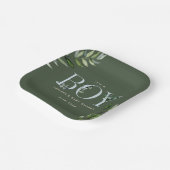 Eukalyptus Lettering Green Blue Boy Baby Dusche Pappteller (Gewinkelt)