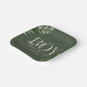 Eukalyptus Lettering Green Boy Baby Dusche Pappteller (Gewinkelt)