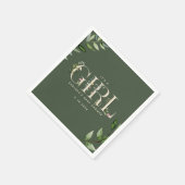 Eukalyptus Lettering Green Girl Baby Dusche Serviette (Ecke)