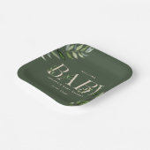 Eukalyptus Lettering grüne neutrale Babydusche Pappteller (Gewinkelt)