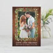 Eukalyptus-Liebe für Wasserfarben dank Wood Gold Dankeskarte (Stehend Vorderseite)