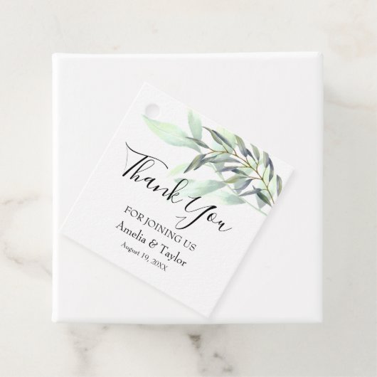 Eukalyptus Light Green Foliage Square Geschenkanhänger (Beispiel)