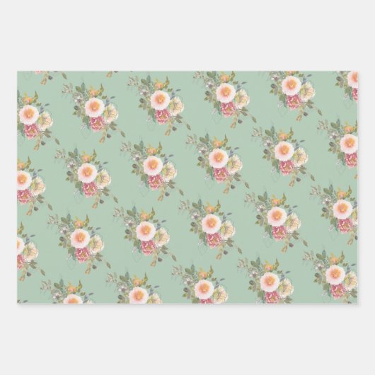 Eukalyptus Light Green Solid and Print Geschenkpapier Set (Vorderseite 2)