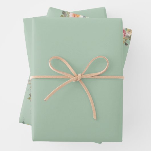 Eukalyptus Light Green Solid and Print Geschenkpapier Set (Beispiel)