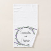 Eukalyptus lila Aquarellblüte Badhandtuch Set (Handtuch)