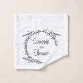 Eukalyptus lila Aquarellblüte Badhandtuch Set (Waschlappen)