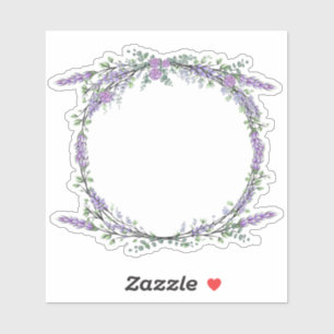 Eukalyptus lila Aquarellfarben-Rose Aufkleber