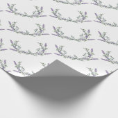 Eukalyptus lila, blumengrüner, botanischer Lavende Geschenkpapier (Ecke)