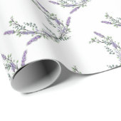 Eukalyptus lila, blumengrüner, botanischer Lavende Geschenkpapier (Rolleneckpunkt)