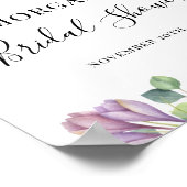 Eukalyptus Lila Greenery Brautparty Willkommen Poster (Ecke)