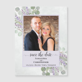 Eukalyptus Lila Wedding Rett Date Foto Magnet