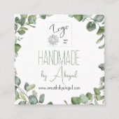 Eukalyptus-Logo Handgefertigt QR-Code Quadratische Visitenkarte (Vorderseite)