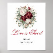Eukalyptus Love is Sweet Blush Burgunder Floral Si Poster (Vorne)