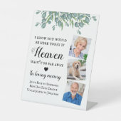 Eukalyptus Love Memory 3 Foto Memorial Wedding Sockelschild (Vorderseite)